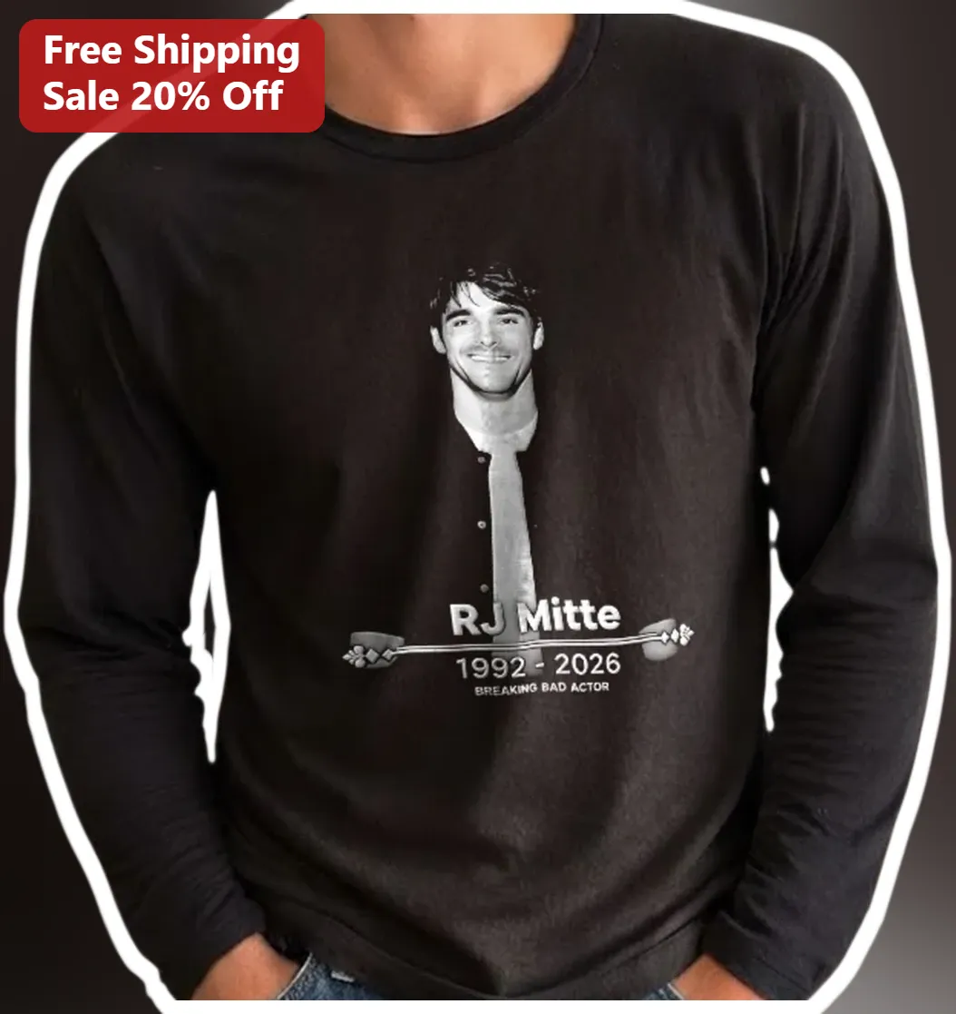 RJ Mitte 1992-2026 Breaking Bad Actor In Memoriam Tribute Long Sleeve Tee available at our Los Angeles warehouse