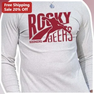 Rocky Beers Sooners Long Sleeve Shirt Oklahoma OU Football Fan Game Day Apparel available at our Los Angeles warehouse