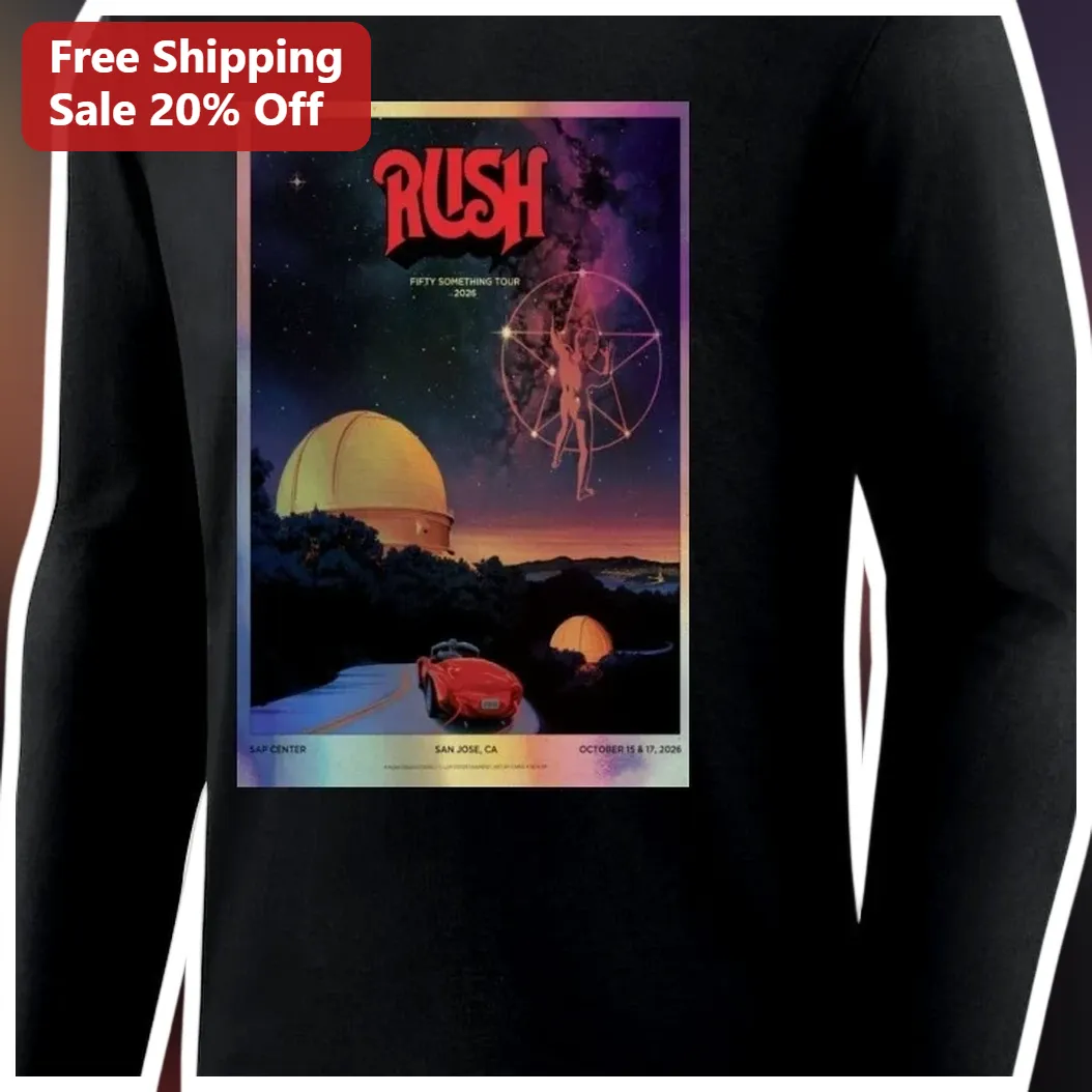 Rush Fifty Something Tour 2026 Long Sleeve Shirt Classic Roc — Los Angeles Rush Fifty Something Tour 2026 Long Sleeve Shirt Classic Rock Band Merch Retro Sci-Fi Concert Tee available at our Los Angeles warehouse
