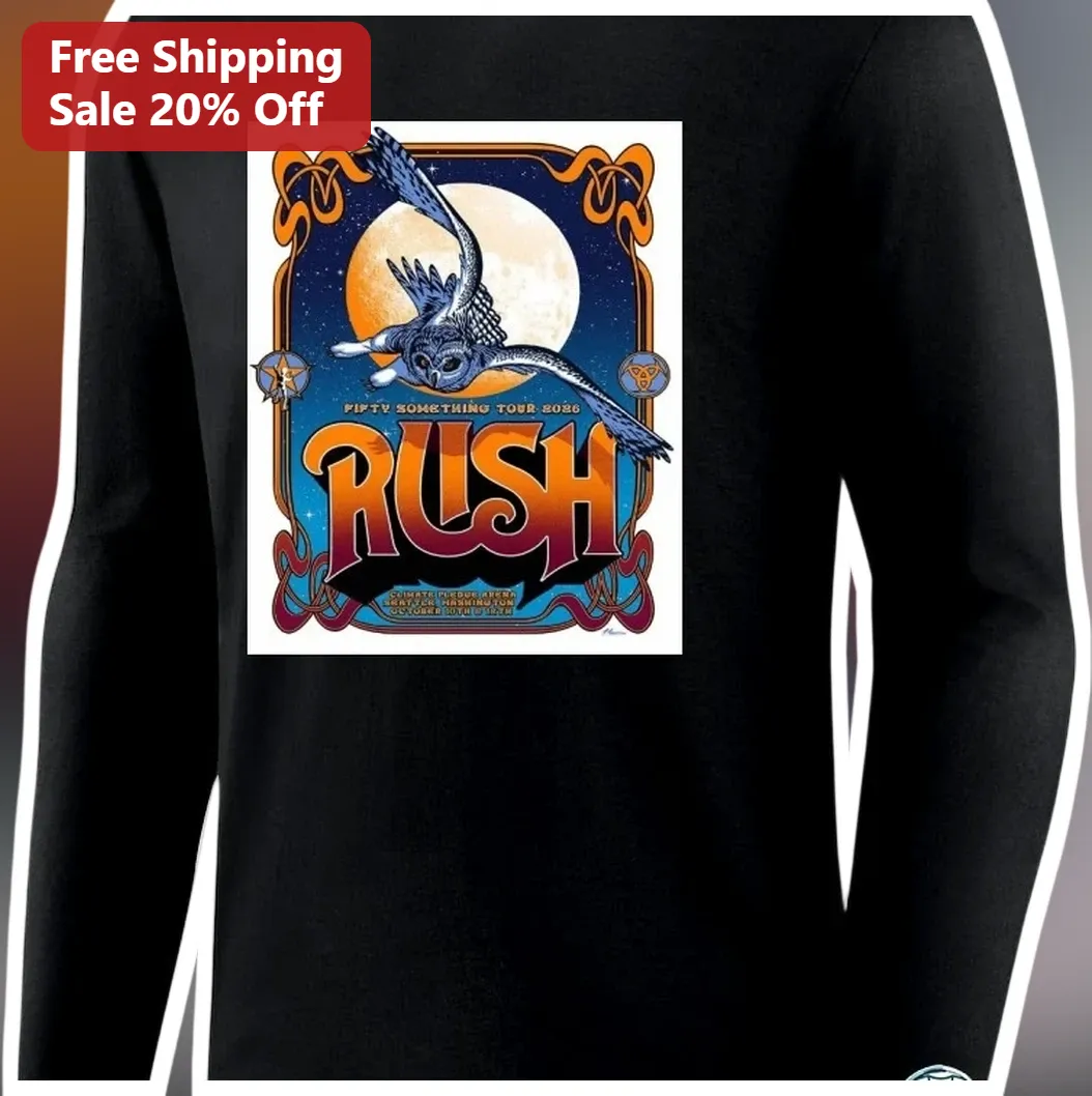 Rush Fifty Something Tour 2026 Long Sleeve Tee Classic Rock — Los Angeles Rush Fifty Something Tour 2026 Long Sleeve Tee Classic Rock Concert Merch available at our Los Angeles warehouse