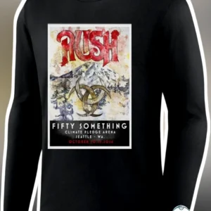 Rush Fifty Something Tour Long Sleeve Tee Classic Rock Band Merch Vintage Concert Style Gift for Fan available at our Los Angeles warehouse