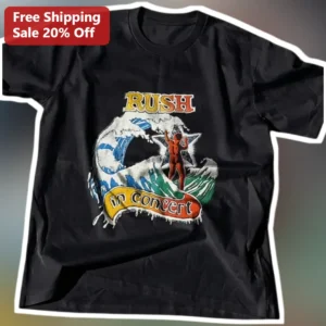 Rush In Concert Vintage Rock Band Graphic Tee Classic Tour Merch Gift for Men Women available at our Los Angeles warehouse