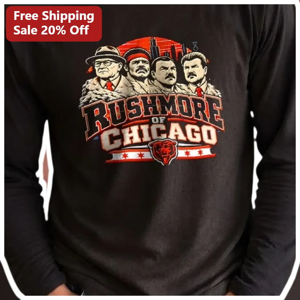 Rushmore of Chicago Long Sleeve Tee Vintage Bears Fan Gift available at our Los Angeles warehouse
