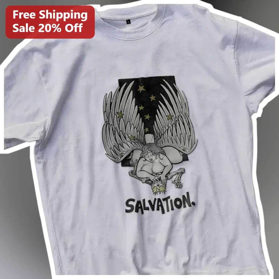 Salvation Gothic Fallen Angel Skull Tee Dark Fantasy Vintage — Los Angeles Salvation Gothic Fallen Angel Skull Tee Dark Fantasy Vintage Style Unisex Shirt available at our Los Angeles warehouse