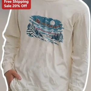 Santa Claus Long Sleeve Shirt Vintage Retro Christmas Holiday Gift for Adults available at our Los Angeles warehouse