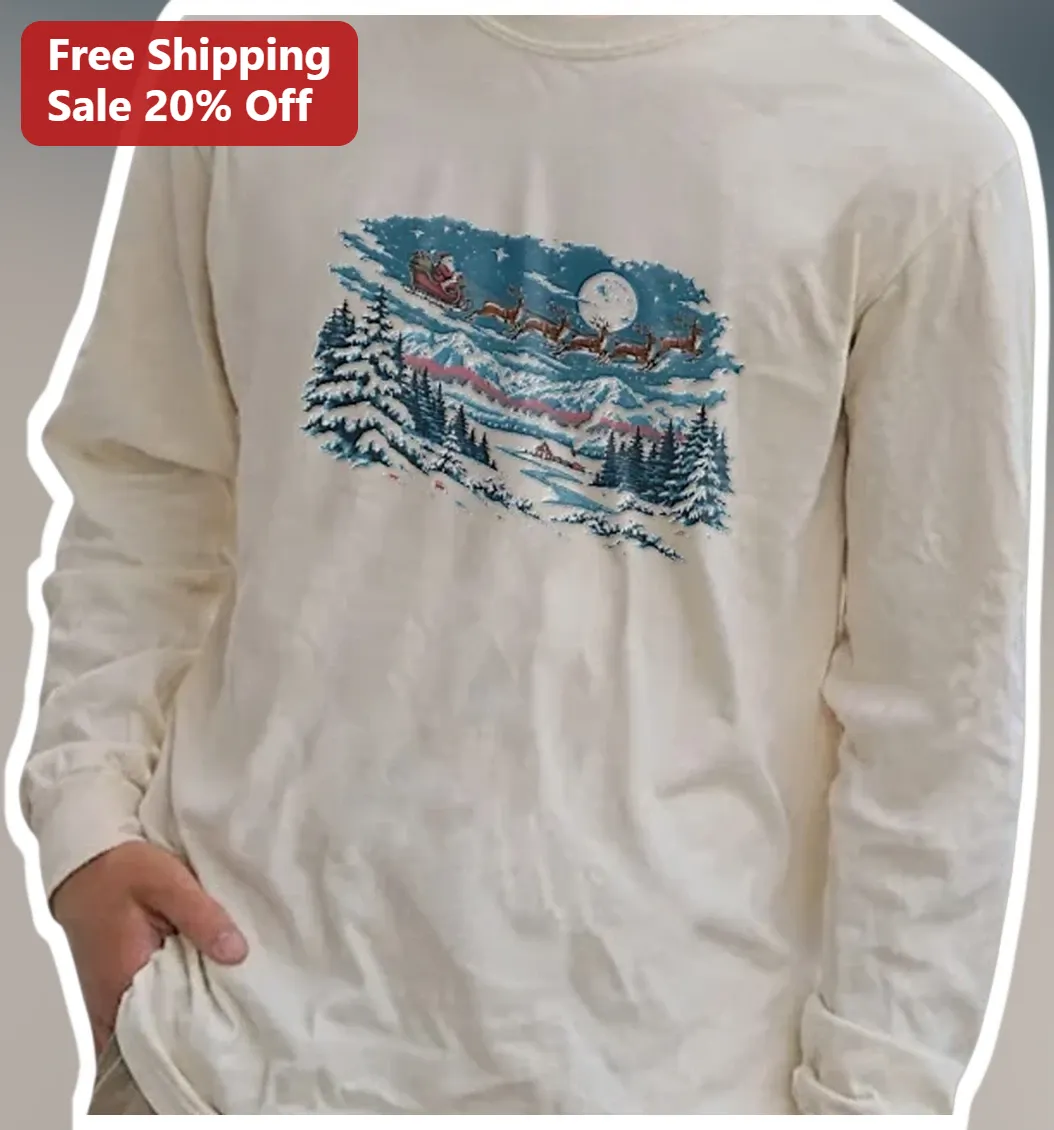 Santa Claus Long Sleeve Shirt Vintage Retro Christmas Holiday Gift for Adults available at our Los Angeles warehouse