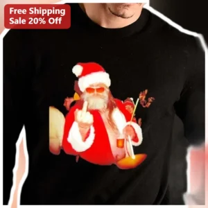 Santa Claus Sweater Funny Naughty Santa Crewneck Adult...