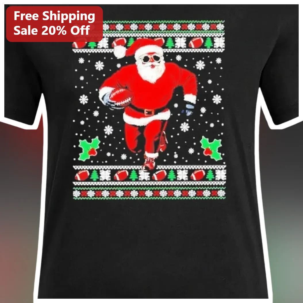 Santa Claus Tee Ugly Christmas Sweater Knit Football Fan Hol — Los Angeles Santa Claus Tee Ugly Christmas Sweater Knit Football Fan Holiday Gift available at our Los Angeles warehouse