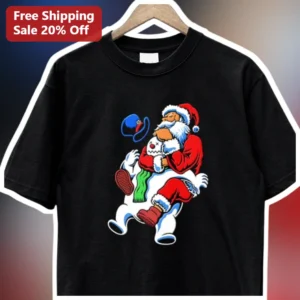 Santa Claus Vintage Cartoon Graphic Tee Funny Christmas Holiday Shirt for Men Women available at our Los Angeles warehouse