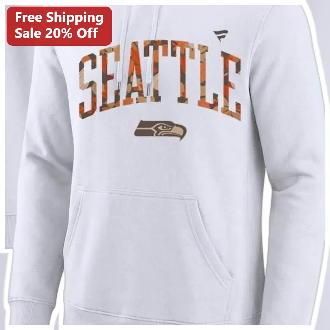 Seattle Camo Hawk Pullover Hoodie NFL Fan Gear Team Spirit Apparel available at our Los Angeles warehouse