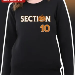 Section Pumpkin Halloween Sweatshirt Vintage Jack O Lantern Crewneck Gift for Women Men available at our Los Angeles warehouse
