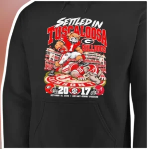 Settled In Tuscaloosa Hoodie Alabama Crimson Tide Iron Bowl Game Day Pullover available at our Los Angeles warehouse