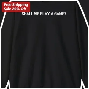Shall We Play A Game WarGames Retro Pixel Art Long Sleeve Shirt available at our Los Angeles warehouse