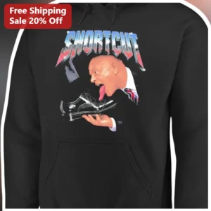 SHORTCUT Hoodie Rudy Giuliani Shoe Licking Satire Political Meme Pullover available at our Los Angeles warehouse