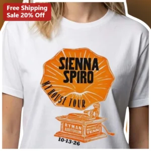 Sienna Spiro My House Tour Vintage Concert Poster Graphic Tee for Music Fans available at our Los Angeles warehouse