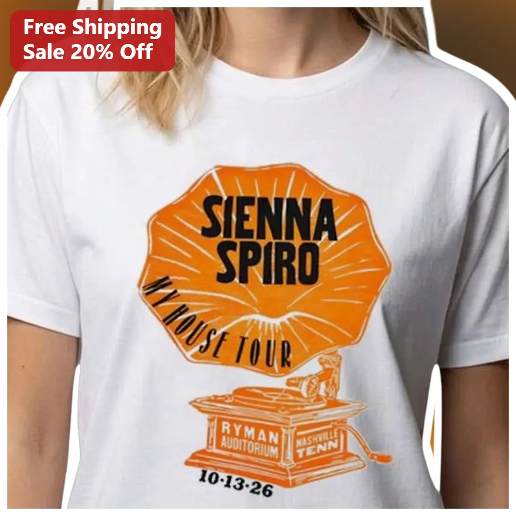 Sienna Spiro My House Tour Vintage Concert Poster Graphic Tee for Music Fans available at our Los Angeles warehouse