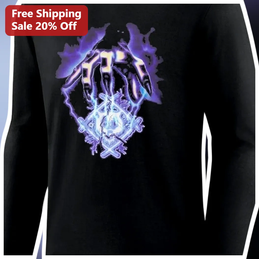 Skeletal Hands Magic Sigil Long Sleeve Shirt Dark Fantasy Ar — Los Angeles Skeletal Hands Magic Sigil Long Sleeve Shirt Dark Fantasy Arcane Necromancer Apparel for Gamers and available at our Los Angeles warehouse