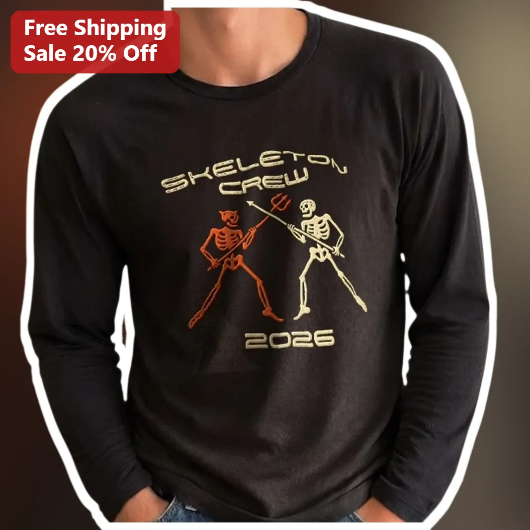 Skeleton Crew Long Sleeve Tee Halloween Spooky Funny Skeleto — Los Angeles Skeleton Crew Long Sleeve Tee Halloween Spooky Funny Skeletons Fencing Shirt for Men Women available at our Los Angeles warehouse