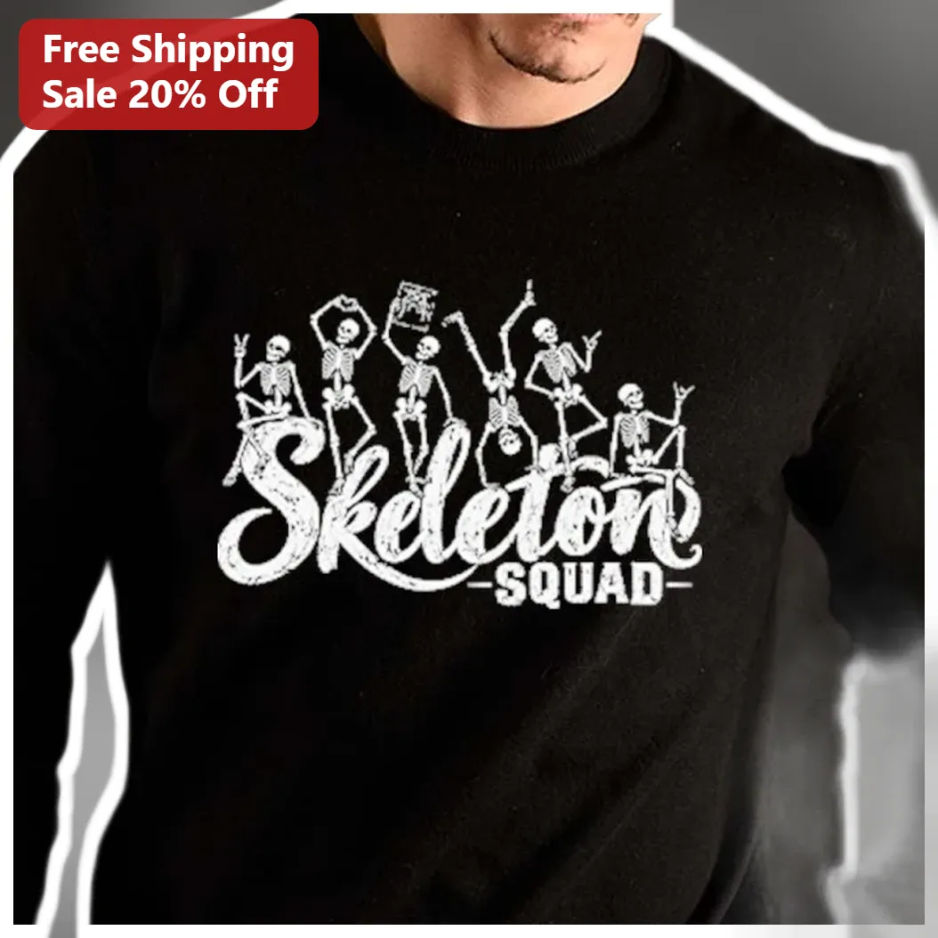 Skeleton Squad Long Sleeve Shirt Funny Skeleton Yoga Hallowe — Los Angeles Skeleton Squad Long Sleeve Shirt Funny Skeleton Yoga Halloween Gift available at our Los Angeles warehouse