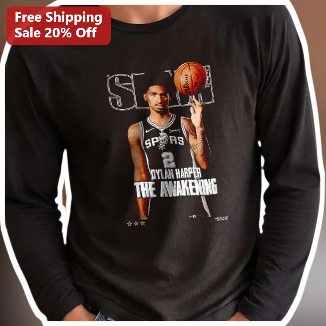 SLAM The Awakening Dylan Harper Basketball Long Sleeve Tee San Antonio Spurs Fan Gear available at our Los Angeles warehouse