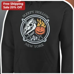Sleepy Hollow New York Hoodie Headless Horseman Halloween Gothic Pullover available at our Los Angeles warehouse