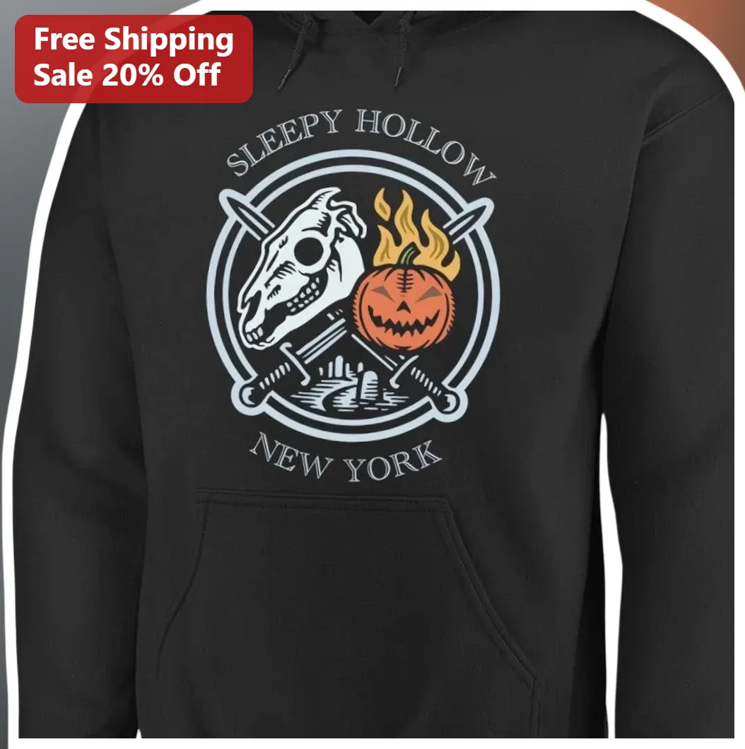 Sleepy Hollow New York Hoodie Headless Horseman Halloween Go — Los Angeles Sleepy Hollow New York Hoodie Headless Horseman Halloween Gothic Pullover available at our Los Angeles warehouse