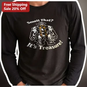 Smell That? It's Treasure! Long Sleeve Tee Funny Dwarf Gaming Humor Shirt for WoW Players available at our Los Angeles warehouse