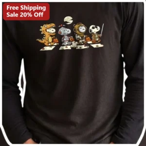 Snoopy Long Sleeve Tee Halloween Peanuts Gang Costume Trick Or Treat Shirt available at our Los Angeles warehouse