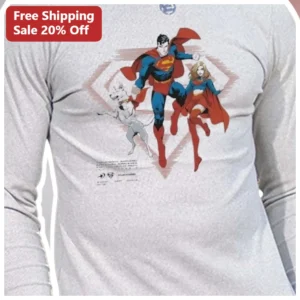 SOLAR POND Superman Supergirl Krypto Long Sleeve Tee available at our Los Angeles warehouse