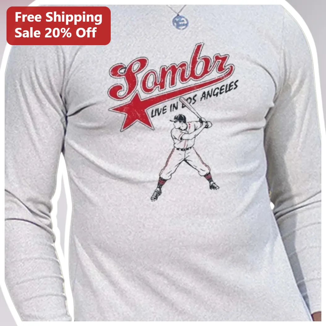 Sombr Live In Los Angeles Vintage Baseball Graphic Tee available at our Los Angeles warehouse