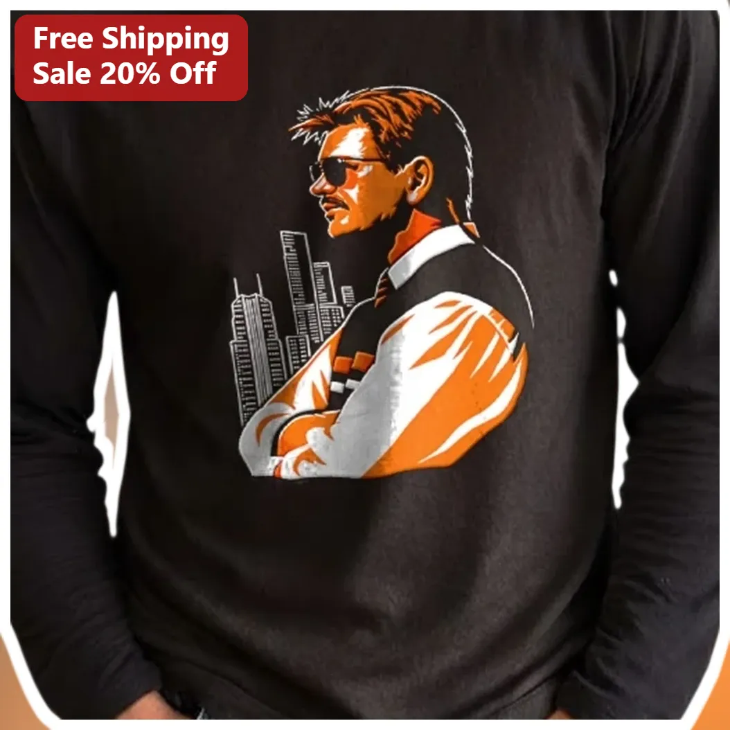 Sonny Crockett Long Sleeve Shirt Miami Vice Retro Pop Art Gr — Los Angeles Sonny Crockett Long Sleeve Shirt Miami Vice Retro Pop Art Graphic Tee for Men available at our Los Angeles warehouse