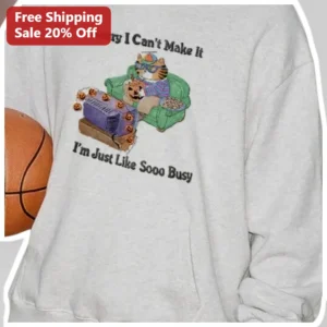Sorry I Can’t Make It Hoodie Funny Introvert...