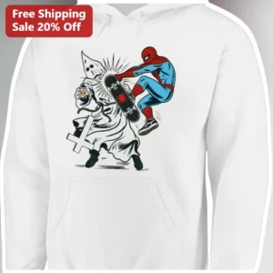 Spider-Man Hoodie Skateboarding Plague Doctor Gothic Comic Art Pullover for Men available at our Los Angeles warehouse