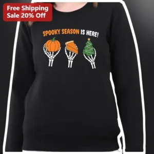 Spooky Season Is Here Funny Skeleton Hands Pumpkin...