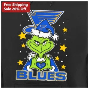 St. Louis Blues The Grinch Hoodie NHL Christmas Fan Gift available at our Los Angeles warehouse