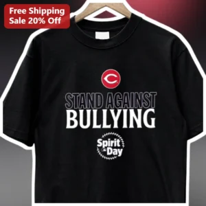 Stand Against Bullying Spirit Day Cincinnati Reds MLB Fan Tee available at our Los Angeles warehouse
