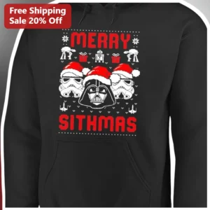 Star Wars Merry Sithmas Darth Vader Ugly Christmas Hoodie available at our Los Angeles warehouse