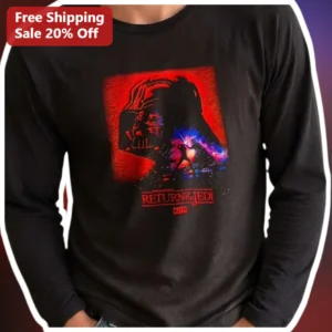 Star Wars Return of the Jedi Darth Vader Long Sleeve Tee Episode VI Original Trilogy Merch available at our Los Angeles warehouse