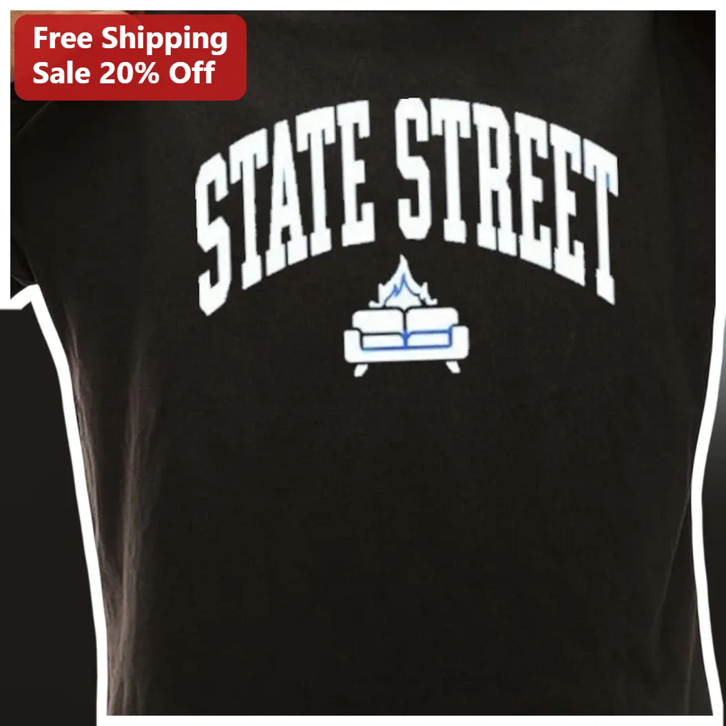 State Street Collegiate Varsity Tee Black Cotton Graphic T-S — Los Angeles State Street Collegiate Varsity Tee Black Cotton Graphic T-Shirt for College Students Alumni Gift available at our Los Angeles warehouse