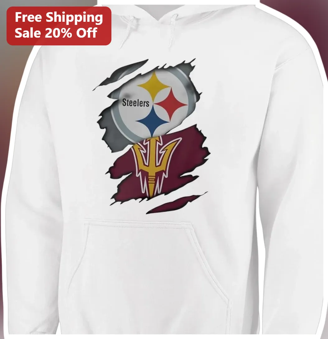 Steelers Hoodie Steelers ASU Sun Devils Dual Team Fan Pullover available at our Los Angeles warehouse
