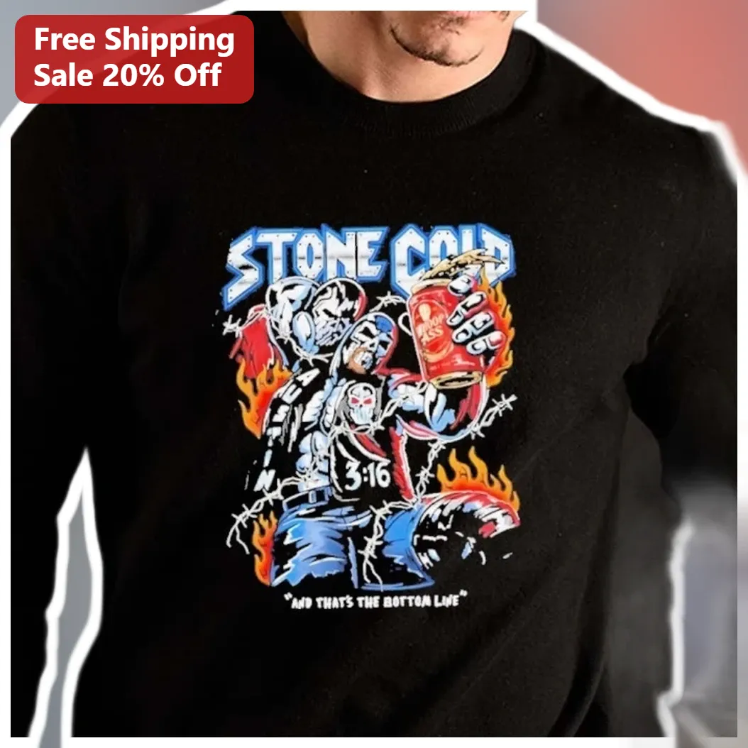 Stone Cold Steve Austin And That's The Bottom Line Sweatshirt WWE Attitude Era Wrestling Merch available at our Los Angeles warehouse
