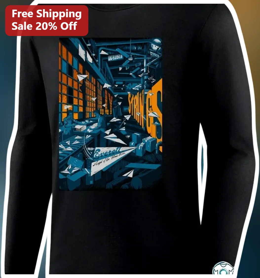 STRINGS OCTOBER Long Sleeve Tee Retro Industrial Graphic Fall Apparel available at our Los Angeles warehouse