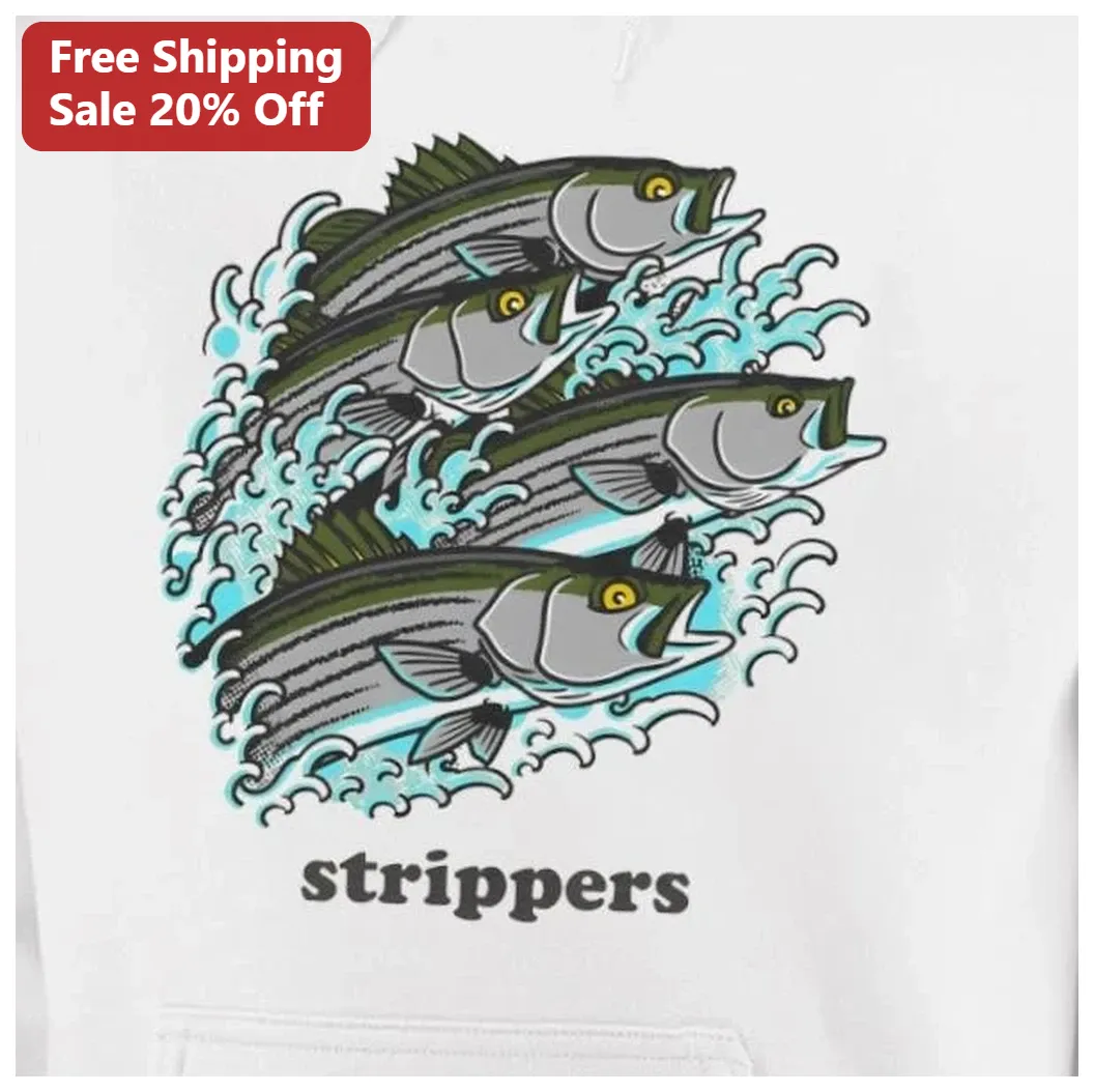 Strippers Hoodie Funny Striped Bass Fishing Angler Gift for — Los Angeles Strippers Hoodie Funny Striped Bass Fishing Angler Gift for Men Women available at our Los Angeles warehouse