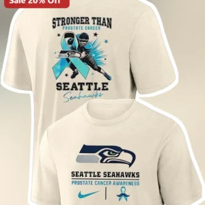 Stronger Than Prostate Cancer Seattle Seahawks Awareness Tee Men's Health Support Gift available at our Los Angeles warehouse