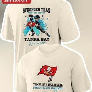 Stronger Than Prostate Cancer Tampa Bay Buccaneers Awareness Tee available at our Los Angeles warehouse