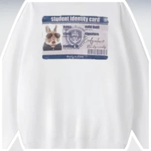 Student Identity Card Sweatshirt Funny French Bulldog Dog Lover Gift Crewneck available at our Los Angeles warehouse