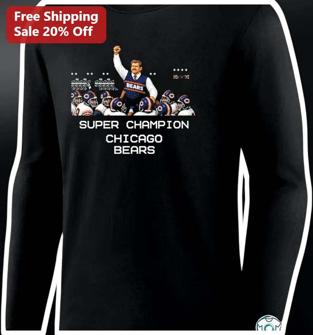 Super Champion Chicago Bears Long Sleeve Tee NFL Vintage Foo — Los Angeles Super Champion Chicago Bears Long Sleeve Tee NFL Vintage Football Fan Gear available at our Los Angeles warehouse