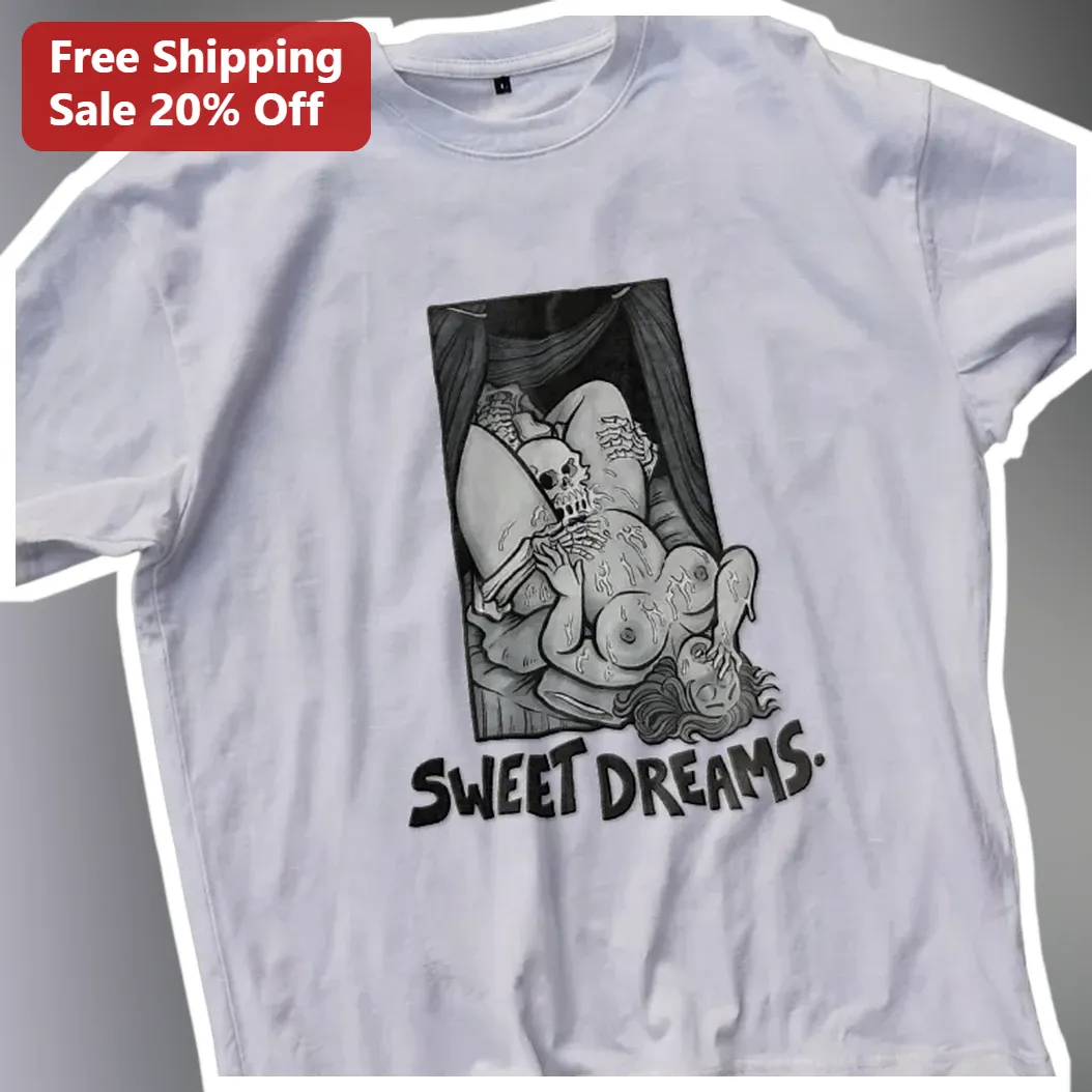 Sweet Dreams Skeleton Gothic Tee Dark Humor Graphic T-Shirt — Los Angeles Sweet Dreams Skeleton Gothic Tee Dark Humor Graphic T-Shirt for Men Women available at our Los Angeles warehouse