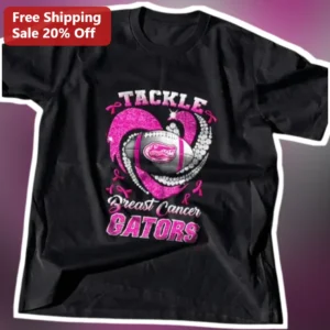 Tackle Breast Cancer Gators Pink Out Football Awareness Tee Florida College Fan Gift available at our Los Angeles warehouse