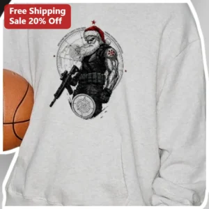 Tactical Santa Sweatshirt Funny Christmas Gift Sunglasses Military...